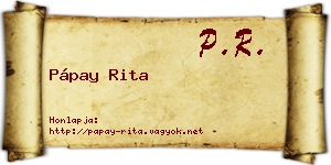 Pápay Rita névjegykártya