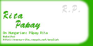 rita papay business card