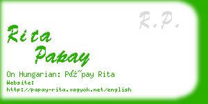 rita papay business card